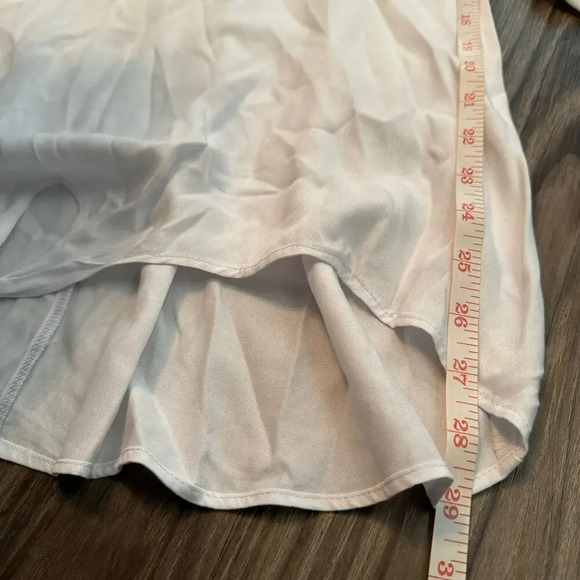 Retrology Womens Knot Front Blouse Top XL White Rayon Rhinestones Short Sleeves - Picture 7 of 9